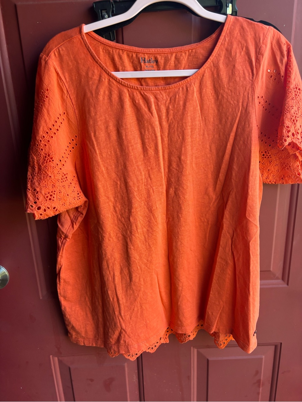 Hatley Bright Orange Cotton Eyelet Sleeve Tunic